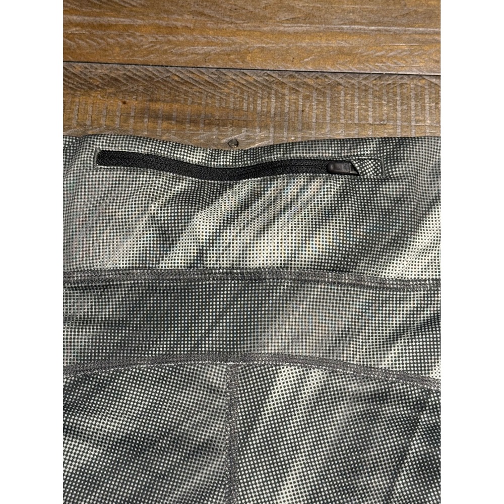 Nike Dri-FIT Leggings Womens Large Grey Digital Print Crop Tights Mesh Preloved - Picture 10 of 12